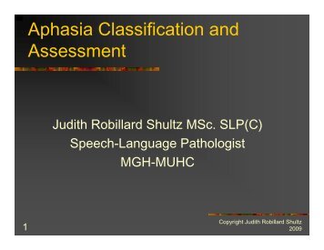 Aphasia Classification and Assessment