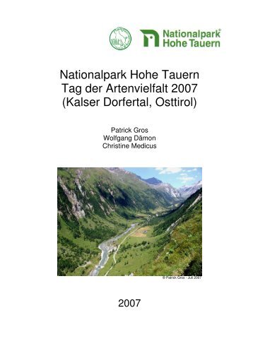 Nationalpark Hohe Tauern Tag der Artenvielfalt 2007 ... - PARCS.at