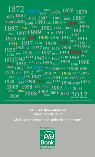 GeschÃ¤ftsbericht PSD Bank Rhein-Ruhr eG 2012