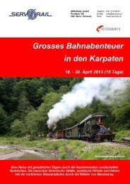 Grosses Bahnabenteuer in den Karpaten 16. - 30. April ... - SERVRail
