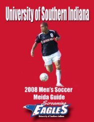 2008 Men's Soccer Media Guide - University of Southern Indiana