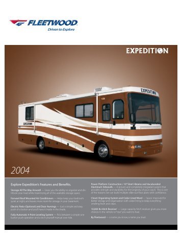 2004 Fleedwood Expedition Flyer PDF with Floorplans and Specs