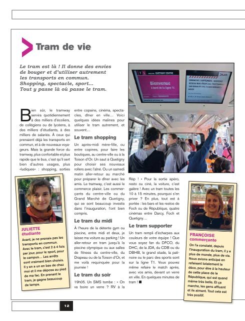 magazine Le Grand Dijon de septembre - Le Tram