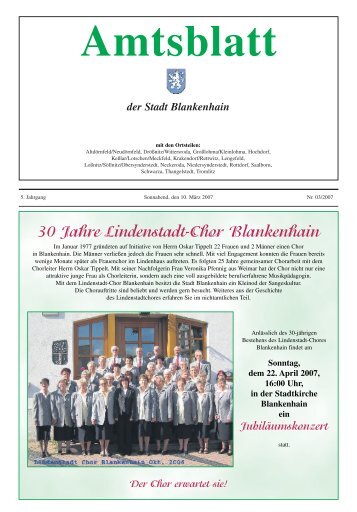 30 Jahre Lindenstadt-Chor Blankenhain