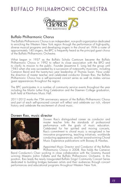 Table of Contents - The Buffalo Philharmonic Orchestra
