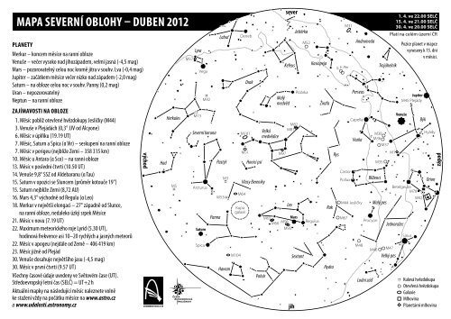 MAPA SEVERNÍ OBLOHY – DUBEN 2012