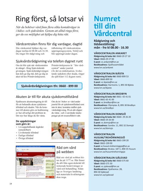 Ditt sjukhus - Informationstidning 2010.pdf - Landstinget ...