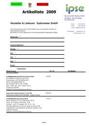 Artikelliste Hydrometer 2010 - GIPS Projekt