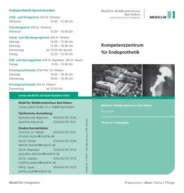 Kompetenzzentrum für Endoprothetik - MediClin Waldkrankenhaus ...
