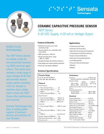 70CP Series Data Sheet (PDF) - Sensata