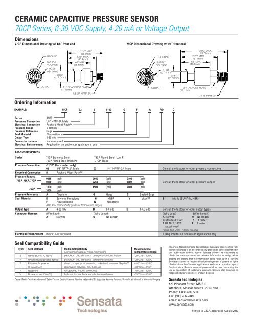70CP Series Data Sheet (PDF) - Sensata