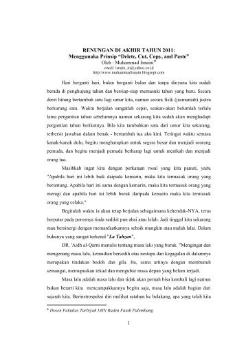 renungan akhir tahun 2011 - Kemenag Sumsel