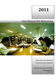 Manual SIA Kemahasiswaan Akademik - Universitas Sanata Dharma