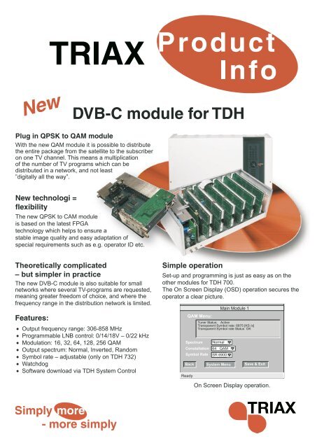 Triax product info - DVB-C modul TDH [DK - GB].indd