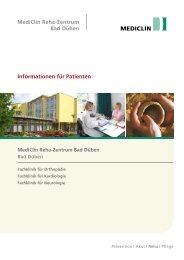 Informationen für Patienten - MediClin Reha-Zentrum Bad Düben
