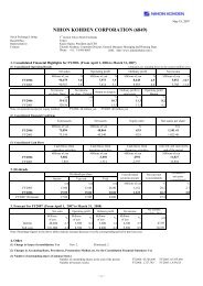 Consolidated Financial Results for FY2006 ended ... - Nihon Kohden