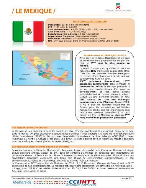 Le Mexique et ses partenaires dans les accords de libre échange ...