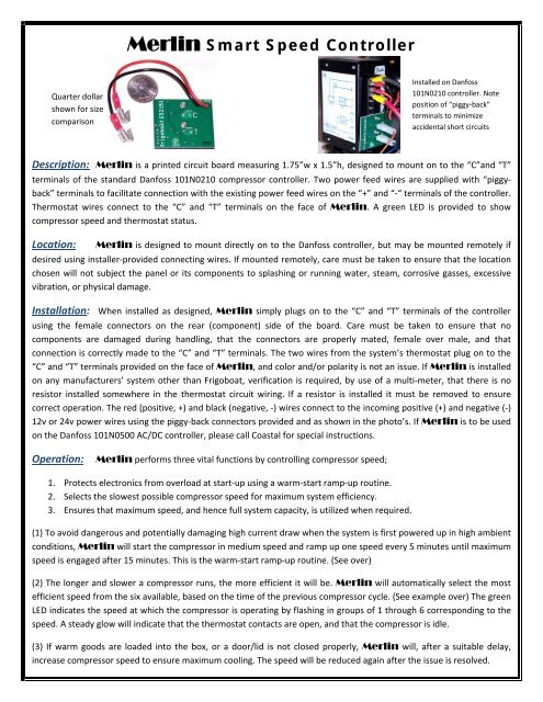 Merlin Smart Speed Controller Instructions - Veco NA