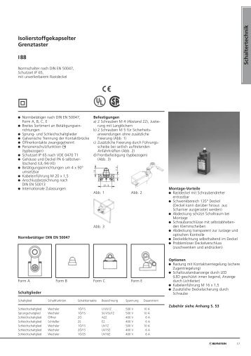 Schaltertechnik Isolierstoffgekapselter Grenztaster I88