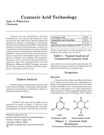 Cyanuric Acid Technology - The Journal of the Swimming Pool and ...