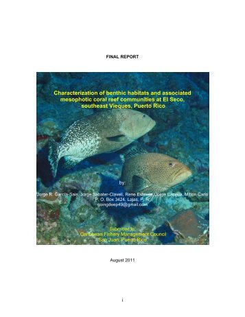 Characterization of benthic habitats and associated mesophotic ...