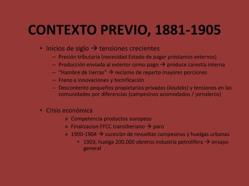 PresentaciÃ³n powerpoint RevoluciÃ³n Rusa y URSS, 1905-1939