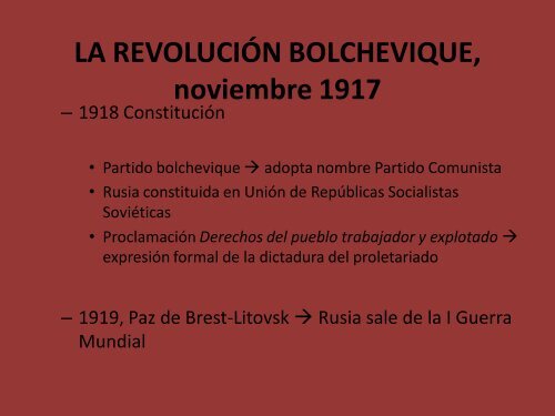 PresentaciÃ³n powerpoint RevoluciÃ³n Rusa y URSS, 1905-1939