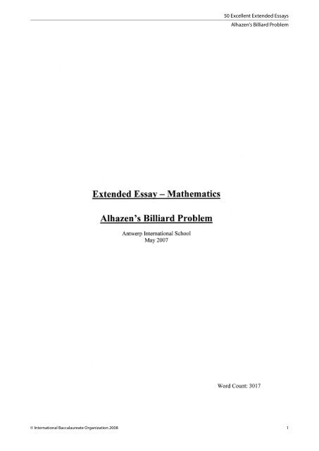 50 excellent extended essays
