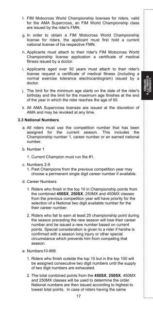 2013 AMA Supercross an FIM World Championship Rulebook