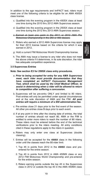 2013 AMA Supercross an FIM World Championship Rulebook