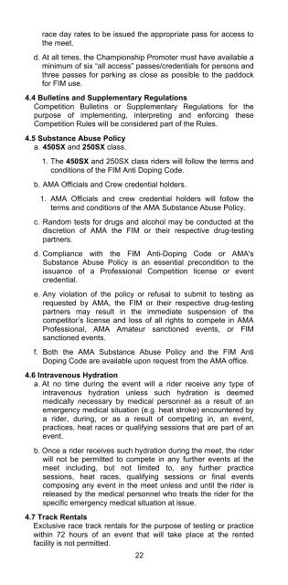 2013 AMA Supercross an FIM World Championship Rulebook