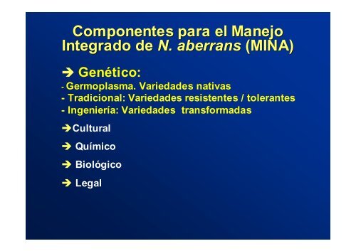 Manejo Integrado de los Nematodos de la Papa