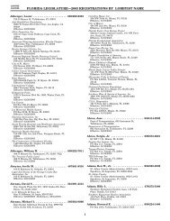 florida legislatureâ2003 registrations by lobbyist name - The Florida ...