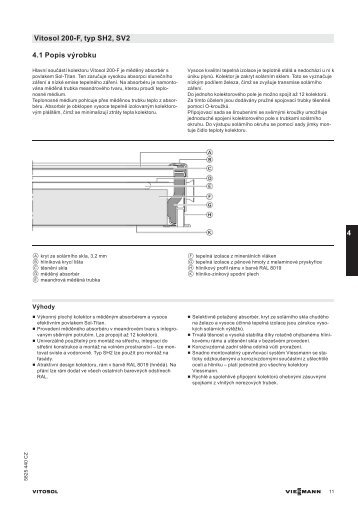 4.1 Popis vÃ½robku Vitosol 200-F, typ SH2, SV2 4 - Viessmann