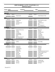 2010 Inventory - Ship Harbor Yacht Charters