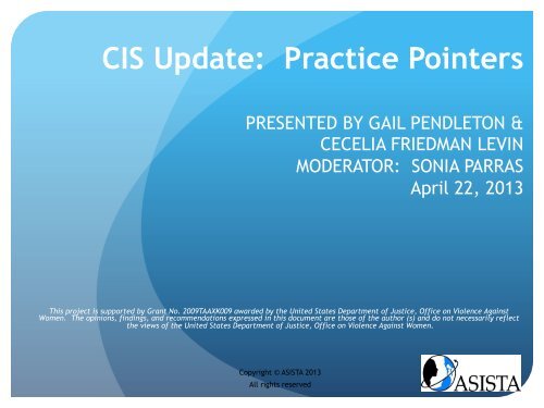 CIS Update: Practice Pointers - asista