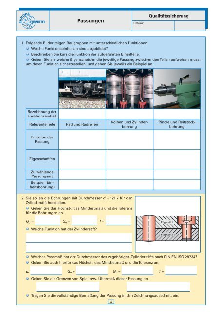 Metalltechnik Fachstufe Arbeitsblätter