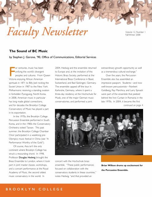 Faculty Newsletter - Brooklyn College - CUNY