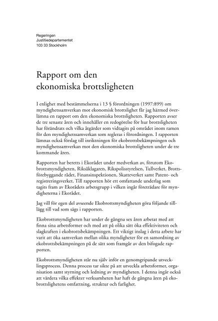 rapport om den ekonomiska brottsligheten - Ekobrottsmyndigheten