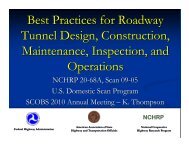 Best Practices for Roadway Tunnel Design, Construction ...