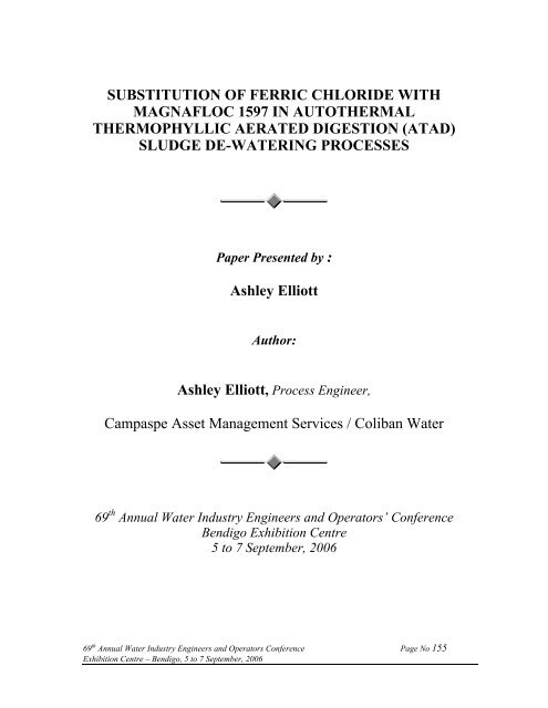 SUBSTITUTION OF FERRIC CHLORIDE WITH ... - WIOA