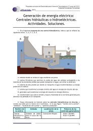 GeneraciÃ³n. HidrÃ¡ulica. Actividades. Soluciones