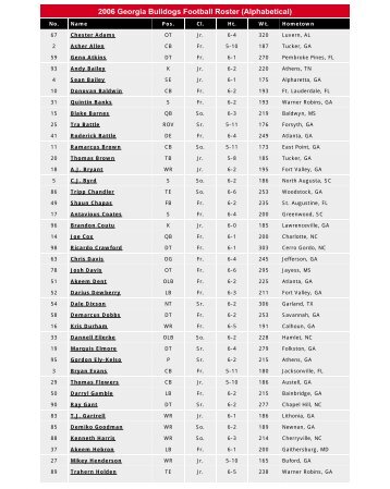 2011 Uga Football Depth Chart