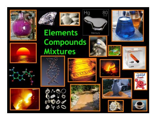 Elements Compounds Mixtures