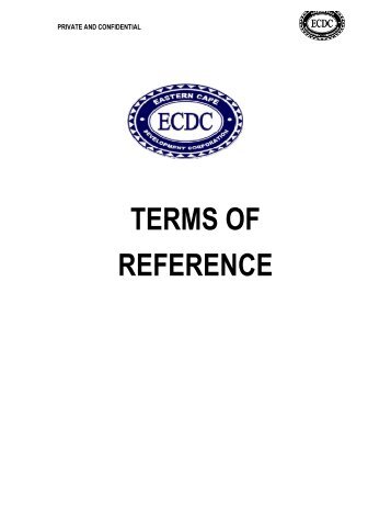 Terms of Reference - Eastern Cape Development Corporation