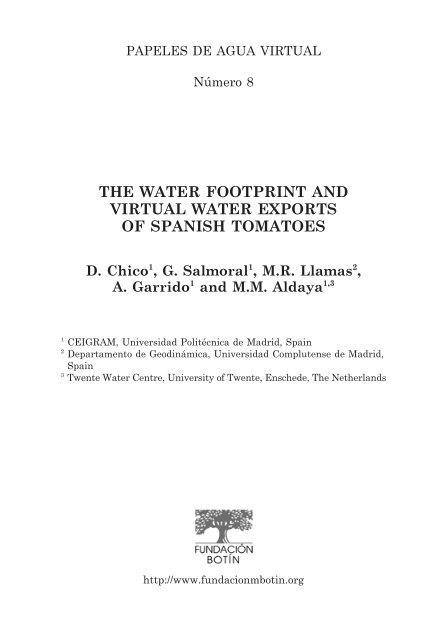 The water footprint and virtual water exports of Spanish tomatoes