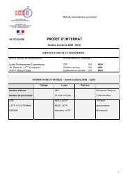 PROJET D'INTERNAT - Rectorat de l'acadÃ©mie de BesanÃ§on