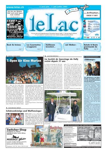 7. Open Air Kino Murten - Zeitung Le Lac, Murten