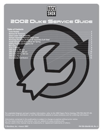 2002 Duke Service Guide - Enduro Fork Seals