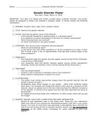 Genetic Disorder Poster - nnhsbergbio